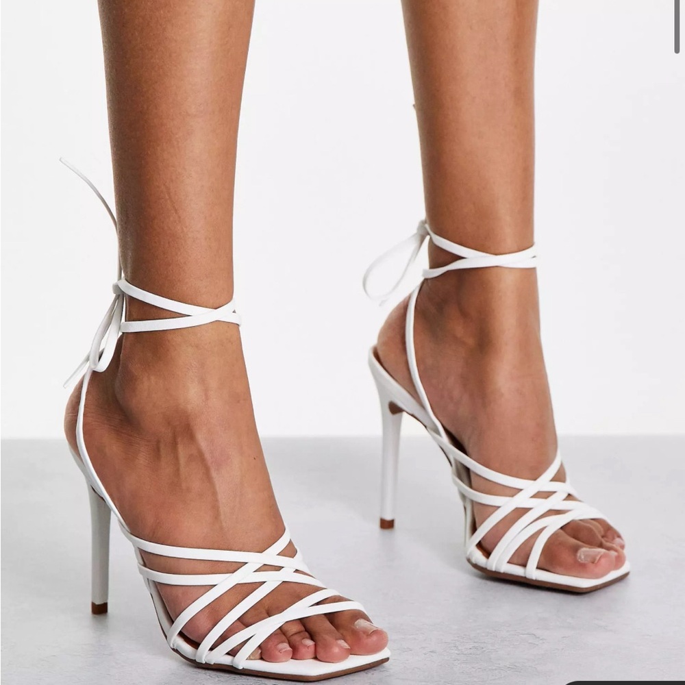 ASOS DESIGN - National Strappy Heeled Sandals - White - Size US 9 - NWT